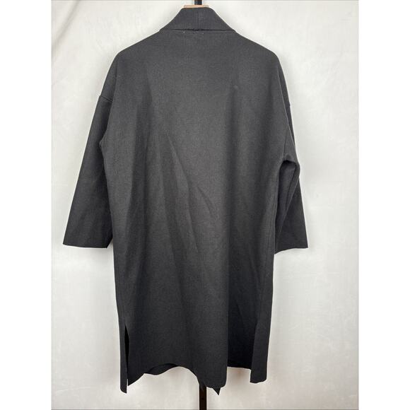 NEW Sadie & Sage Open Front Coat Womens Small Black Relaxed Lagenlook Minimalist - Picture 6 of 12